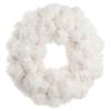SilksAreForever 25" Artificial Fur Ball Wreath -White view 1