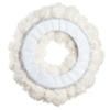 SilksAreForever 25" Artificial Fur Ball Wreath -White view 2