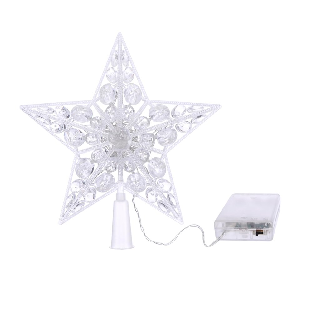 Anneome 1pc Led Xmas Tree Topper Light Creative Star Decoration Light Strings for Christmas Tree Star Holiday Treetop Decor to Brighten Your Festive Atmosphere