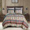 Chezmoi Collection Sanse 2-Piece Southwestern Geometric Motif Quilt Set - Multicolor Red Brown Blue Cream Printed Microfiber Lightweight Quilted Bedspread Set, Twin (70" x 90") view 2
