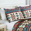 Chezmoi Collection Sanse 2-Piece Southwestern Geometric Motif Quilt Set - Multicolor Red Brown Blue Cream Printed Microfiber Lightweight Quilted Bedspread Set, Twin (70" x 90") view 3