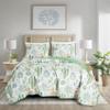 Chezmoi Collection Gregory 2-Piece Southwestern Serene Desert Quilt Set - Green Blue Cactus Succulent Plant Printed Microfiber Lightweight Quilted Bedspread Set, Twin (70" x 90") view 2