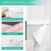 No Hook Shower Curtain and Snap in Liner Set, Black Grey Pink Striped Fabric Bathroom Shower Curtains 72x72, See Through Mesh Top Window, Geometric Horizontal Simple Lines Hotel Style, Waterproof view 4