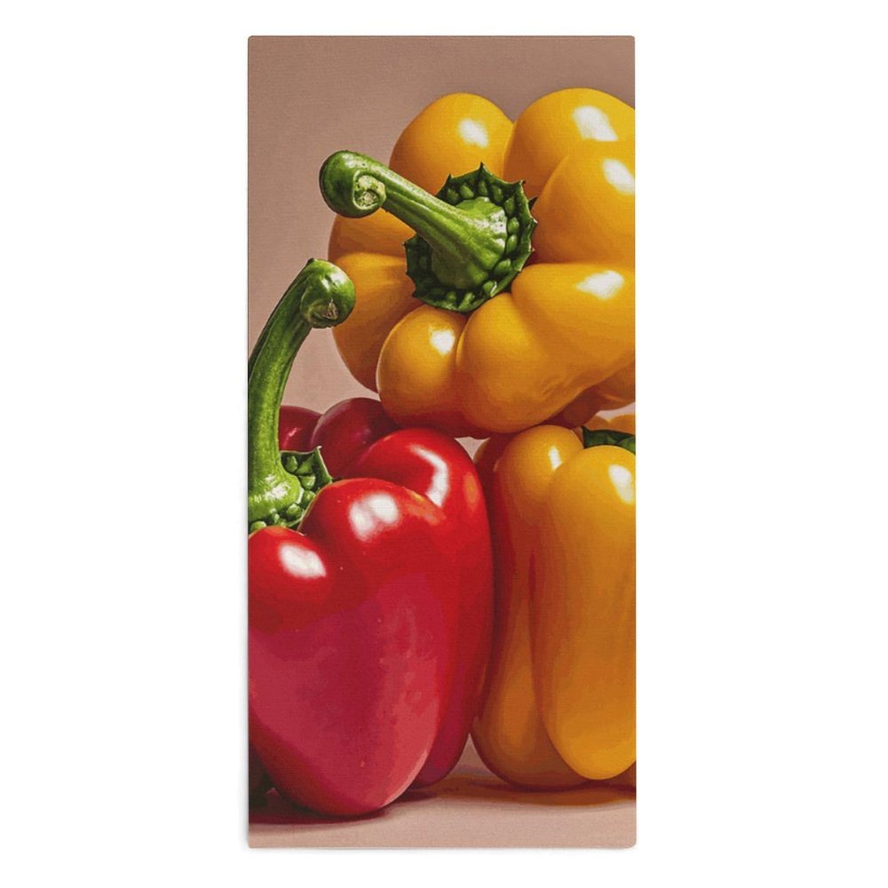 BVNMT Superfine Fiber Towels Soft Bath Towels are Lightweight and Highly Absorbent, Three Fresh Bell Peppers Printed Hand Towel Featuring Quick Drying Properties 28.7 X 13.8 Inches