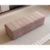 Cat Claw Flannel Ottoman With Storage Rectangular Extra Long Storage Bench Bedroom Bed End Stool Rectangular Storage Footstool Change Shoe Bench Foot Rest For Living Room For Bedroom, Living Room(Brow view 1