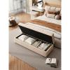 Cat Claw Flannel Ottoman With Storage Rectangular Extra Long Storage Bench Bedroom Bed End Stool Rectangular Storage Footstool Change Shoe Bench Foot Rest For Living Room For Bedroom, Living Room(Brow view 4