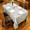 110x110 Inches Square Hand Block Printed Cotton Tablecloth, Green Blue Floral Table Cloths Washable, Indian Table Linen for Valentine Thanksgiving Gifts Home Decor Dinning Outdoor view 2