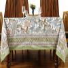 110x110 Inches Square Hand Block Printed Cotton Tablecloth, Green Blue Floral Table Cloths Washable, Indian Table Linen for Valentine Thanksgiving Gifts Home Decor Dinning Outdoor view 4