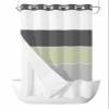No Hook Shower Curtain and Snap in Liner Set, Black Grey Green Striped Fabric Bathroom Stall Shower Curtains 36x78, See Through Mesh Top Window, Geometric Modern Horizontal Simple Lines Hotel Style view 1
