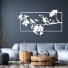 Gasijet Cherry Blossom Metal Wall Decor, Sakura Metal Wall Art, Japanese Art, Japanese Home Decor, Cherry Blossom Sign, Home Decor Living Room, Office Art (White, 53"x31"|135x79cm) view 1