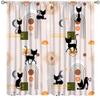 ShiTingYu Boho Abstract Cat Curtains Mid Century Geometric Minimalist Art Modern Boy Girl Kids Green Orange Drapes for Bedroom Living Room Kitchen Window Treatments Rod Pocket 2 Panel 84x84 Inch view 1