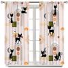 ShiTingYu Boho Abstract Cat Curtains Mid Century Geometric Minimalist Art Modern Boy Girl Kids Green Orange Drapes for Bedroom Living Room Kitchen Window Treatments Rod Pocket 2 Panel 84x84 Inch view 4