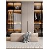 Cat Claw Flannel Ottoman With Storage Rectangular Extra Long Storage Bench Bedroom Bed End Stool Rectangular Storage Footstool Change Shoe Bench Foot Rest For Living Room For Bedroom, Living Room(Gray view 4