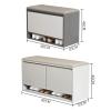 KAXLDHH Shoe Rack for Entryway Shoe Cabinet Bench, Sturdy Wooden Shoe Storage Shelf, Shoe Organizer Bench Seat with Padded Seat for Hallway, Living Room, Porch Entrance(White,60cm) view 2