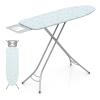 COSTWAY Ironing Board Full Size, Foldable Iron Table w/Rest, Height Adjustable, Removable Cover, Heavy-Duty Metal, Compact and Space Saver Iron Board for Living Room, Laundry (Turquoise Leaves) view 1