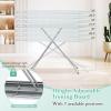 COSTWAY Ironing Board Full Size, Foldable Iron Table w/Rest, Height Adjustable, Removable Cover, Heavy-Duty Metal, Compact and Space Saver Iron Board for Living Room, Laundry (Turquoise Leaves) view 3