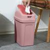 Trash Can with Lid ,5.5 Gallons, Solid Color Plastic Garbage Can with Lid, Waste Basket,trash Bin,garbage Bin ,slim Trash Can for Outdoor, Bathroom, Office, Dorm, Bedroom, Kitchen, Living Room view 3