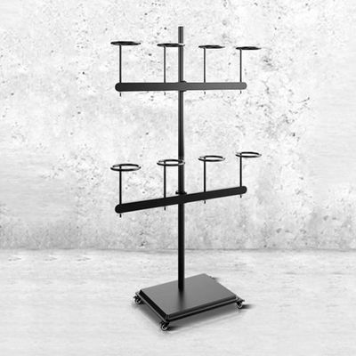 Sxlawesom Floor Hat Display Stand with Pulley, Safety Helmet, Helmet, Wig Storage Racks, Office Coat and hat Rack, Adjustable Height(12 Hats)