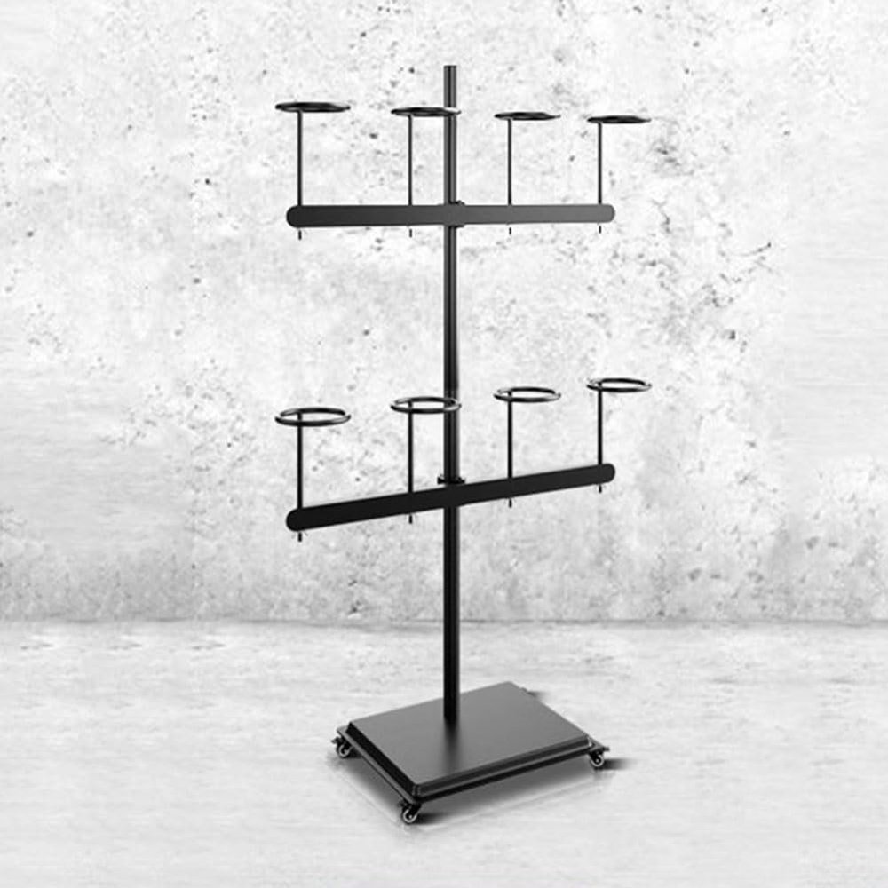 Sxlawesom Floor Hat Display Stand with Pulley, Safety Helmet, Helmet, Wig Storage Racks, Office Coat and hat Rack, Adjustable Height(12 Hats)