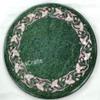 14 x 14 Inches Kitchen Corner Table for Home Furniture Decor Gemstone Inlay Work Round Shape Green Marble Coffee Table Top view 1