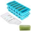 1/2 Cup Silicone Freezer Tray With Lid - Silicone Freezer Molds 2-Pack For meal prep & freezing of various sauces and other dishes, makes 12 perfect 1/2 cup portions cubes,oven and dishwasher safe view 1