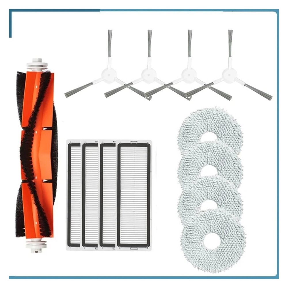 BENGOOD Compatible with Xiaomi Robot Vacuum S10+ / S10 Plus B105 Spare Parts Accessories Main Side Brush Hepa Filter Mop Rag Cloth(13SET)