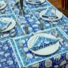 72x180 Inches Rectangle Hand Block Printed Cotton Tablecloth, Blue White Floral Table Cloths Washable, Indian Table Linen for Valentine Thanksgiving Gifts Home Decor Dinning Outdoor view 4