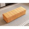 Cat Claw Flannel Ottoman With Storage Rectangular Extra Long Storage Bench Bedroom Bed End Stool Rectangular Storage Footstool Change Shoe Bench Foot Rest For Living Room For Bedroom, Living Room(Yell view 1