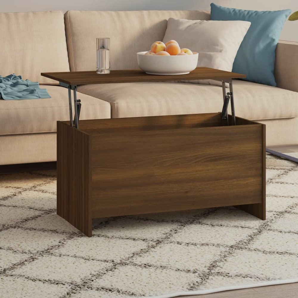 Accent Tables Coffee Table Brown Oak 40.2"x21.9"x20.7" Engineered Wood,Versatile Lift Top Coffee Table with Hidden Storage and Modern Design for Home or Office Home Furniture, Coffee Tables