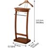 KJLYLPP Wooden Valet Stand Men Suits Stand Floor Standing Clothes Valet with Clothes Hanger and Pants Rail for Office Living Room Bed Room 44.4x30x112.2cm view 2