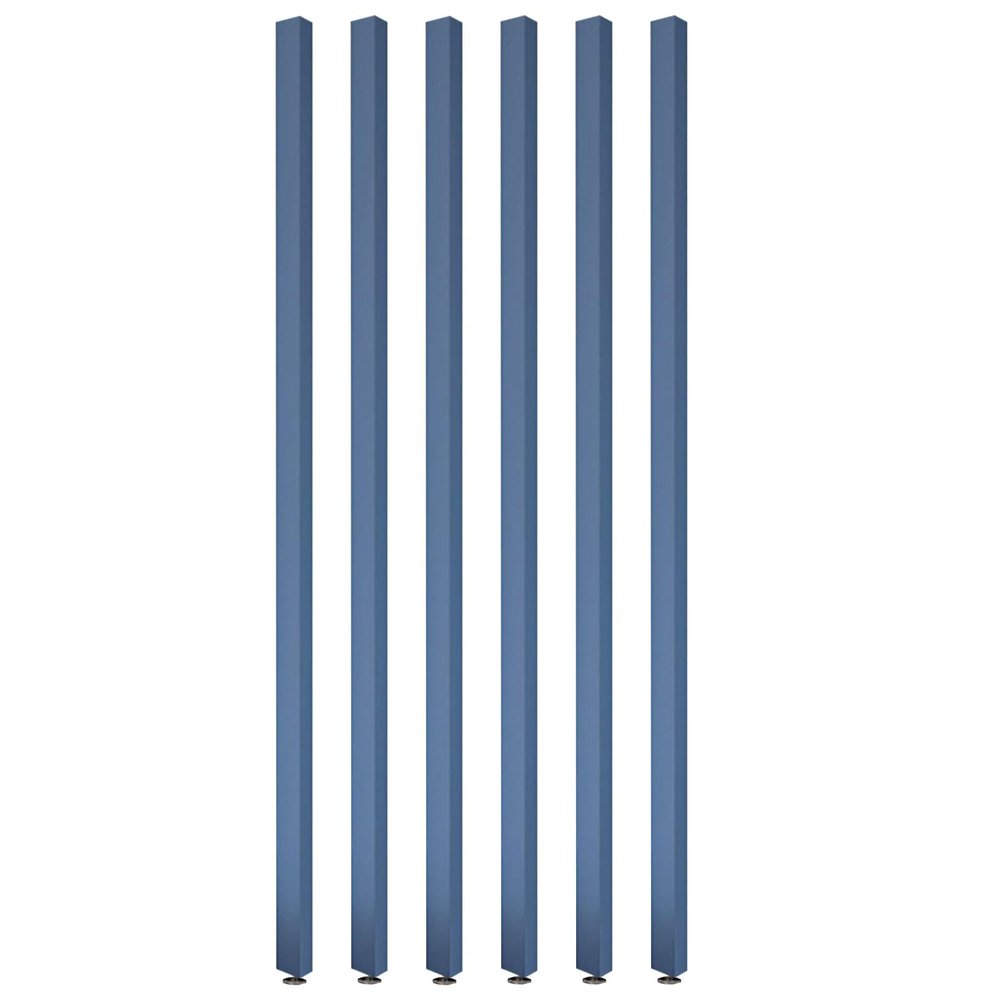 6 Pcs Partition Privacy Screen Wooden Slats, Modern Room Divider Partition Posts with Fitting, Entrance/Living Room Privacy Divider Decor Column(Blue,145cm/57in/4.75ft)