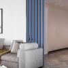 6 Pcs Partition Privacy Screen Wooden Slats, Modern Room Divider Partition Posts with Fitting, Entrance/Living Room Privacy Divider Decor Column(Blue,145cm/57in/4.75ft) view 2