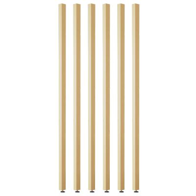 6 Pcs Partition Privacy Screen Wooden Slats, Modern Room Divider Partition Posts with Fitting, Entrance/Living Room Privacy Divider Decor Column(Natural,140cm/55.1in/4.6ft)