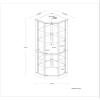 KUVADAZ Lighted Corner Curio Display Cabinet with Doors, 6 Tiers Corner Curio Cabinet with Adjustable Tempered Glass Shelves & Mirrored Back Panel, Modern Glass Display Case for Home No Bulb Walnut view 2