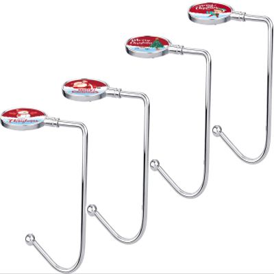 AmazonBasics Lightweight Metal Stocking Hangers for Mantel, Non-Slip Christmas Stocking Holders, Set of 4 (Multi Style)