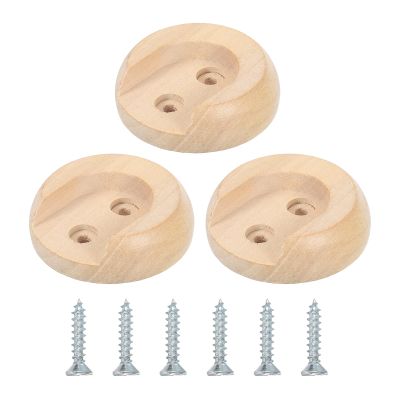 uxcell 12Pcs Wooden Closet Rod Holders, Wardrobe Rod Brackets End Support Curtain Rod Holder Sockets with Screws for 30mm Closet Rods