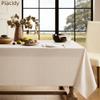 Beige Long Table Cloth for Rectangle Table Linen Textured Dining Table Cloth Decorative Patio Picnic Buffets Wrinkle Resistant Farmhouse Modern Neutral Fabric Table Cover for 8ft Tables 60x120 Inch view 1