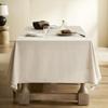 Beige Long Table Cloth for Rectangle Table Linen Textured Dining Table Cloth Decorative Patio Picnic Buffets Wrinkle Resistant Farmhouse Modern Neutral Fabric Table Cover for 8ft Tables 60x120 Inch view 3