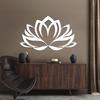 Lotus Flower Metal Wall Art, Lotus Metal Wall Art, Metal Lotus Flower Wall Decor, Yoga Wall Art, Zen Art Wall Decor, Minimalist Wall Art, Home Decor, Wall Decor Living Room, Bedroom (White, 53"x32"|135x81cm) view 1