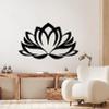 Lotus Flower Metal Wall Art, Lotus Metal Wall Art, Metal Lotus Flower Wall Decor, Yoga Wall Art, Zen Art Wall Decor, Minimalist Wall Art, Home Decor, Wall Decor Living Room, Bedroom (White, 53"x32"|135x81cm) view 2