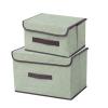 MSUNGUIQZ Imitation Linen Fabric Storage Box Foldable Clothes Sundries Portable dustproof Storage Box with lid Folding Storage Box Wholesale view 1