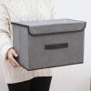 MSUNGUIQZ Imitation Linen Fabric Storage Box Foldable Clothes Sundries Portable dustproof Storage Box with lid Folding Storage Box Wholesale view 2