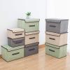 MSUNGUIQZ Imitation Linen Fabric Storage Box Foldable Clothes Sundries Portable dustproof Storage Box with lid Folding Storage Box Wholesale view 3