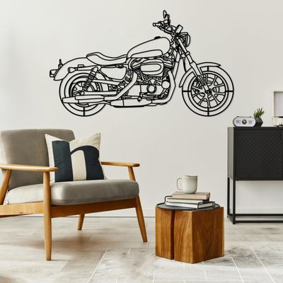 DecoSoul Metal Wall Art Decor, XL883L Superlow Motorcycle Silhouette, Metal Wall Sculptures Home Decor for Living Room Office Garage Indoor Outdoor, Decorative Gifts (Black - 20 x 11 / 50 x 29 cm)