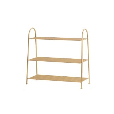 SYLDMKJ Shoe Rack Shoe Rack 3 Tier Stackable11-Pair Shoes Rack Storage Shelf Non-Slip Metal Freestanding Closet,edroom Footwear Organizer Blackgolden Shoe Cabinet(Gold)