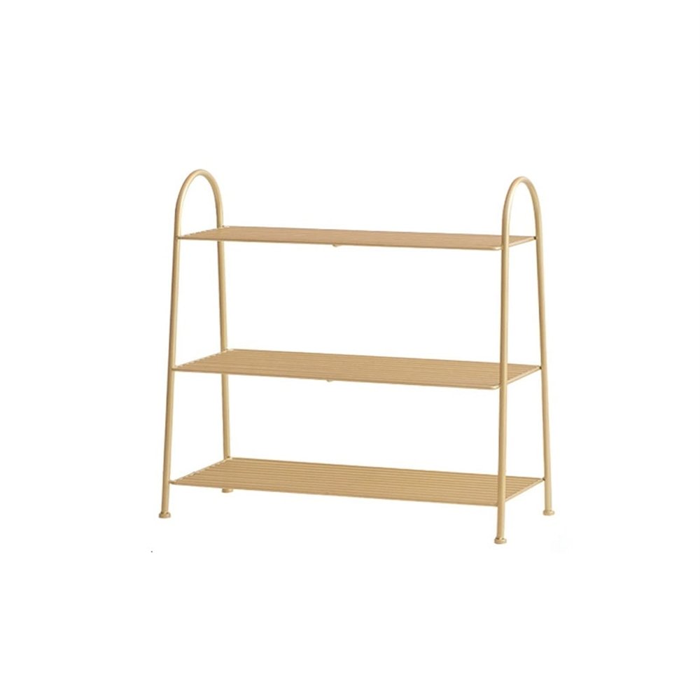 SYLDMKJ Shoe Rack Shoe Rack 3 Tier Stackable11-Pair Shoes Rack Storage Shelf Non-Slip Metal Freestanding Closet,edroom Footwear Organizer Blackgolden Shoe Cabinet(Gold)