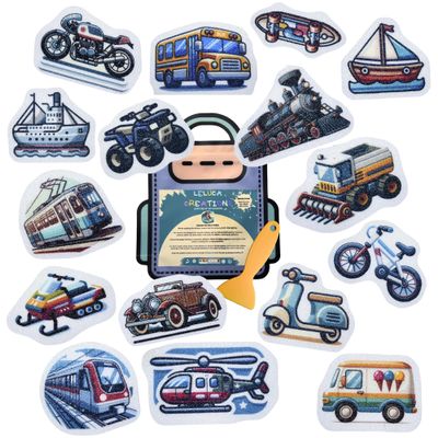 Handmade Non Slip Bathtub Stickers, 16 PCS Montessori Vehicles Appliques, Alternative to Bath Mat, Waterproof Adhesives, Anti Slip Shower Stickers, Tubs, Stairs - Safety Tub Non Slip Stickers
