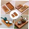 LABRIMP Bamboo Tea Tray for Chinese Tea Service Compact Drainage Design Small Organizer for Teapot and Accessories Lovers view 3