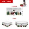 Christmas Tree Collar Snowman Green Buffalo Plaid Xmas Tree Grey Christmas Tree Skirts Collapsible Christmas Tree Ring Xmas Tree Base Stand Cover for Holiday Decorations 6PCS view 4