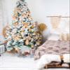Christmas Tree Collar Snowman Red Truck Xmas Tree Snowflake Grey Christmas Tree Skirts Collapsible Christmas Tree Ring Xmas Tree Base Stand Cover for Holiday Decorations 6PCS view 4